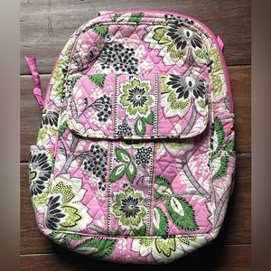 Vera Bradley small backpack purse in Pricilla Pink design.